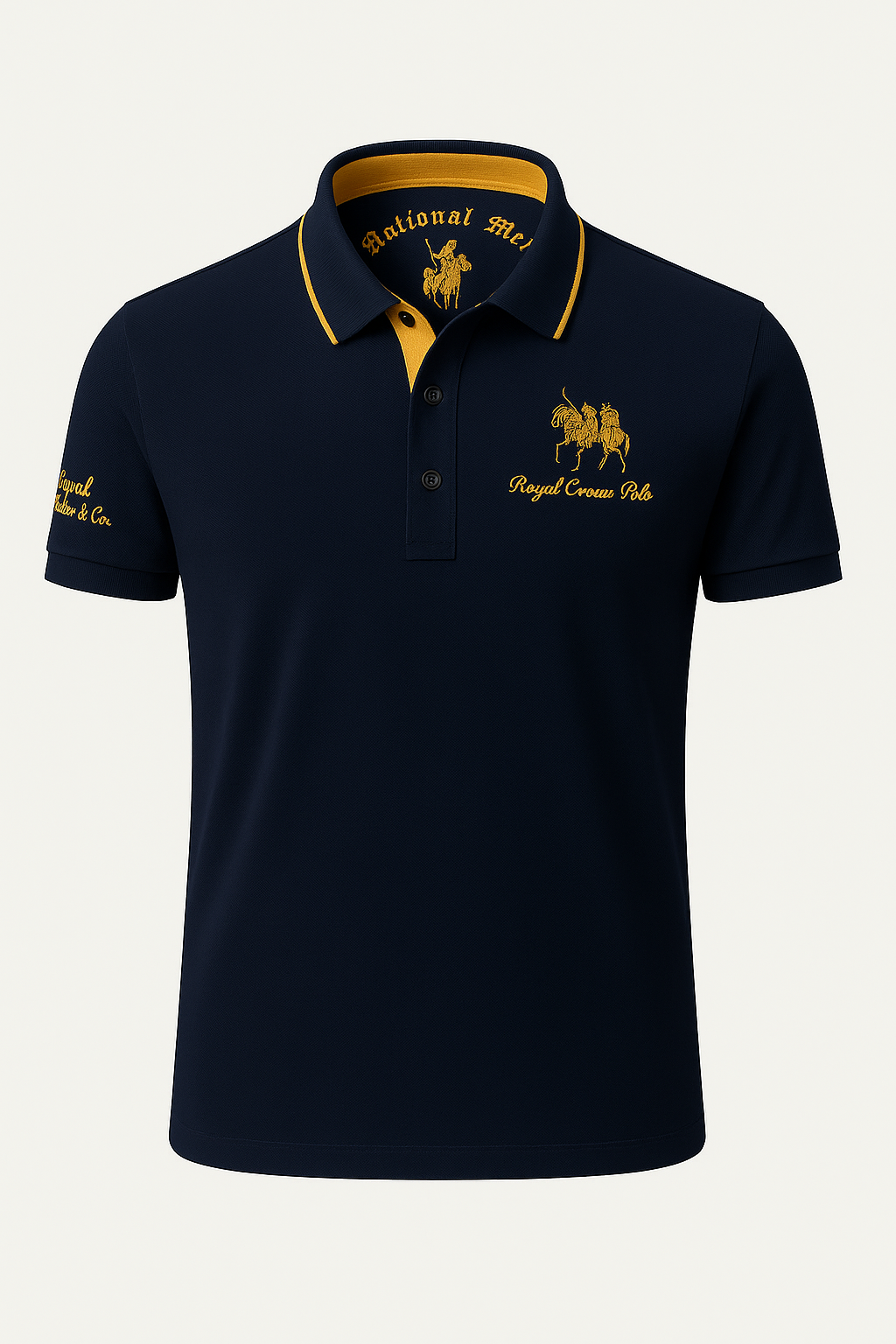 Men's Top Clothes : Polo Homme Brodé en Coton Piqué à Contraste - Coupe Regular, Plusieurs Couleurs dans Bleu de Marche Lino