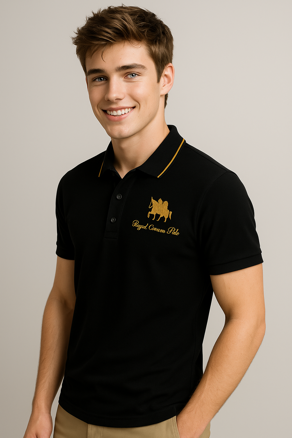 Men's Top Clothes : Polo Homme Brodé en Coton Piqué à Contraste - Coupe Regular, Plusieurs Couleurs dans de Marche Lino