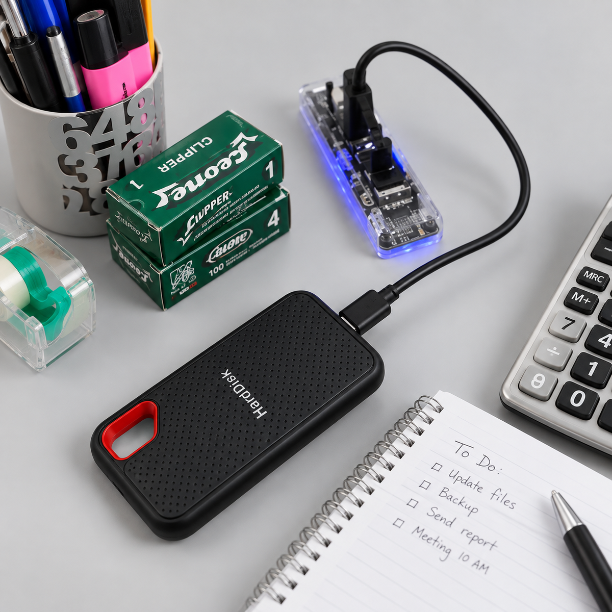 SSD Externe Portable - Noir, compact pour des données rapides et sécurisées