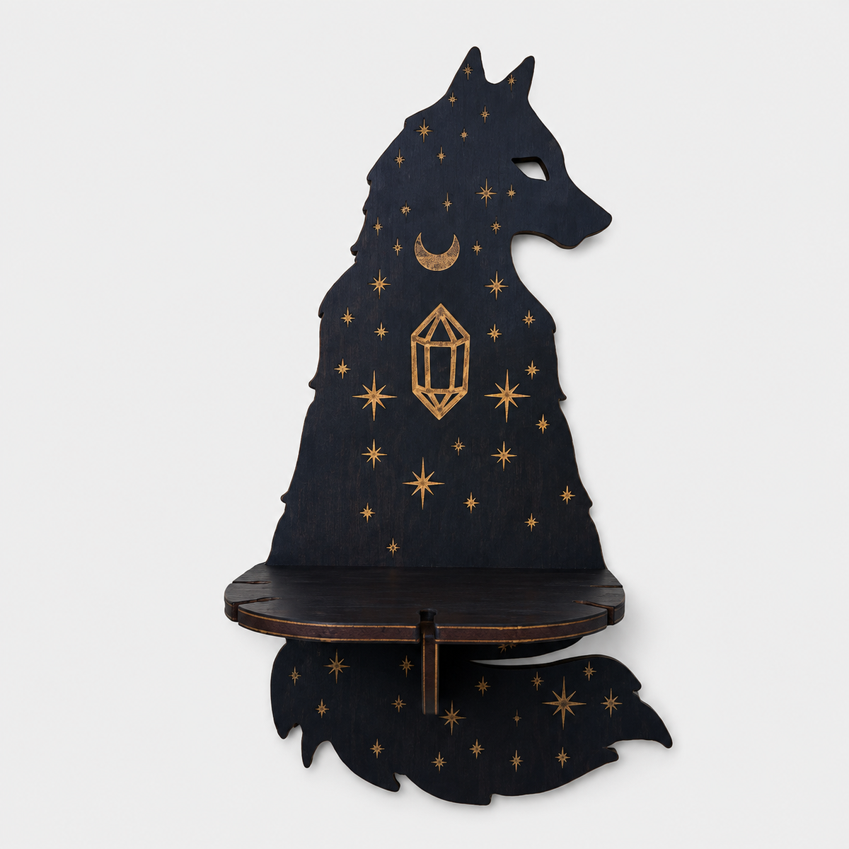 Gifts – Seasonal – Halloween : Support mural en bois pour bougies avec motif mystique - Étagère murale décorative pour bougies dans Loup de Pantinoshop