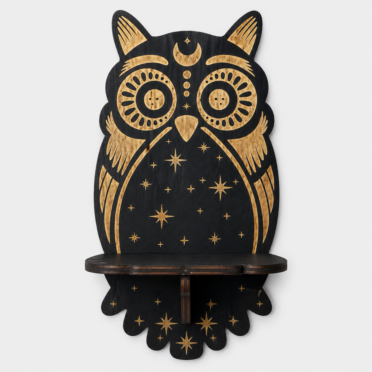 Gifts – Seasonal – Halloween : Support mural en bois pour bougies avec motif mystique - Étagère murale décorative pour bougies dans Hibou de Pantinoshop