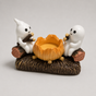 Porte-bougie Halloween Fantômes ludiques, résine, décor automnal
