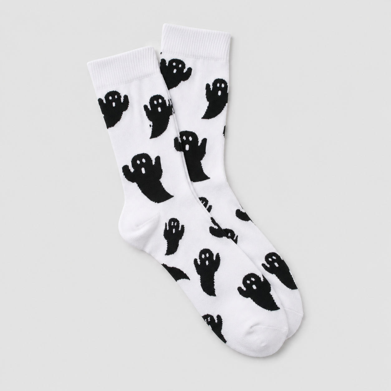 Gifts – Seasonal – Halloween : Chaussettes Halloween unisexe motif fantômes ludique - Noir & Blanc dans Blanc de Pantinoshop
