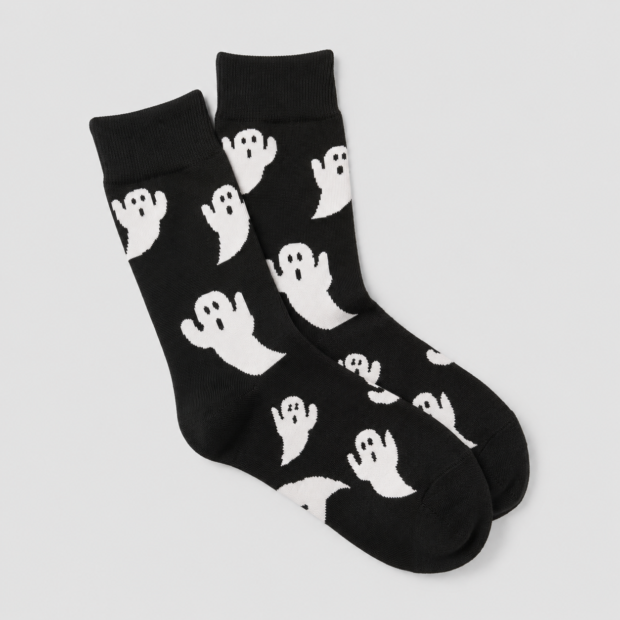 Gifts – Seasonal – Halloween : Chaussettes Halloween unisexe motif fantômes ludique - Noir & Blanc dans Noir de Pantinoshop
