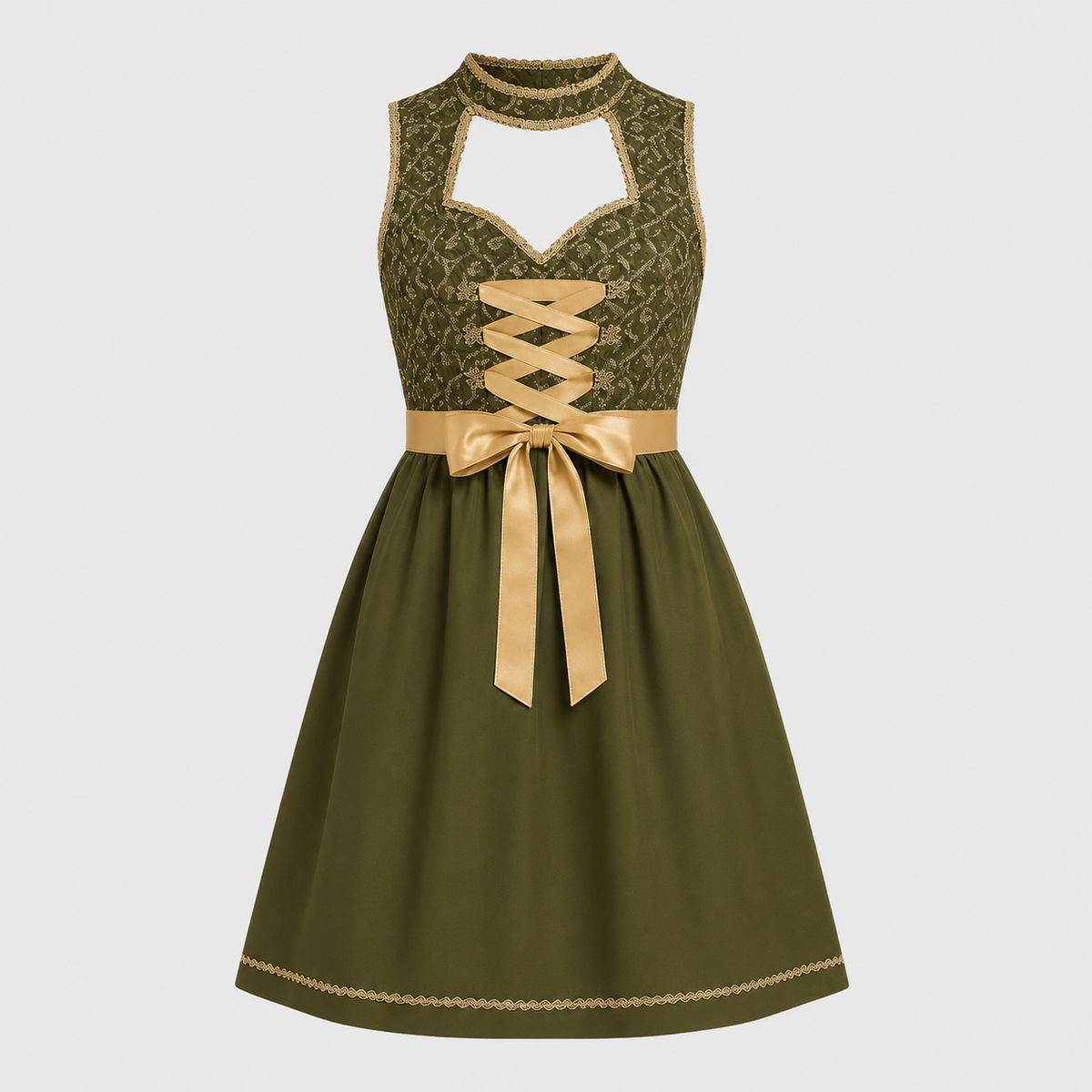 Gifts – Seasonal – Oktoberfest : Dirndl femme vert, tablier, laçage, style bavarois dans Titre Standard de Steiner-boutique