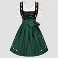 Dirndl Vert pour Femme, Tenue Festive Bavaroise