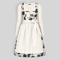Robe Dirndl Femme Blanche Fleurie Style Bavarois Authentique