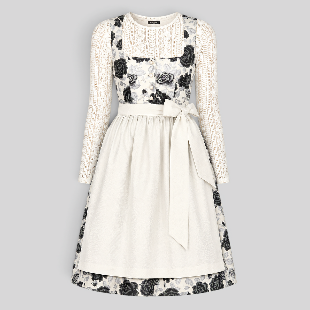 Gifts – Seasonal – Oktoberfest : Robe Dirndl Femme Blanche Fleurie Style Bavarois Authentique dans Blanc de Steiner-boutique