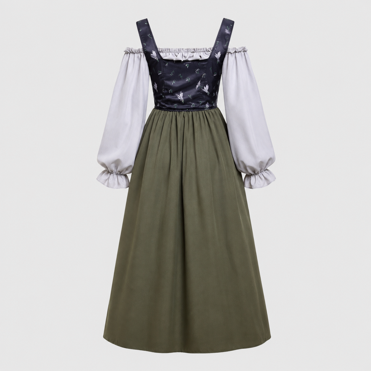 Gifts – Seasonal – Oktoberfest : Robe style bavarois femme, grise, à manches bouffantes, chic dans de Steiner-boutique