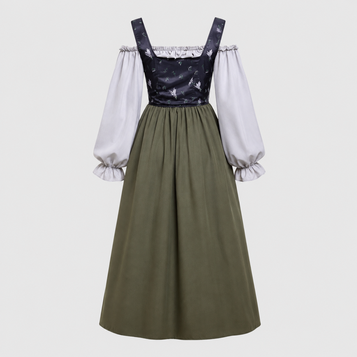 Gifts – Seasonal – Oktoberfest : Robe style bavarois femme, grise, à manches bouffantes, chic dans de Steiner-boutique