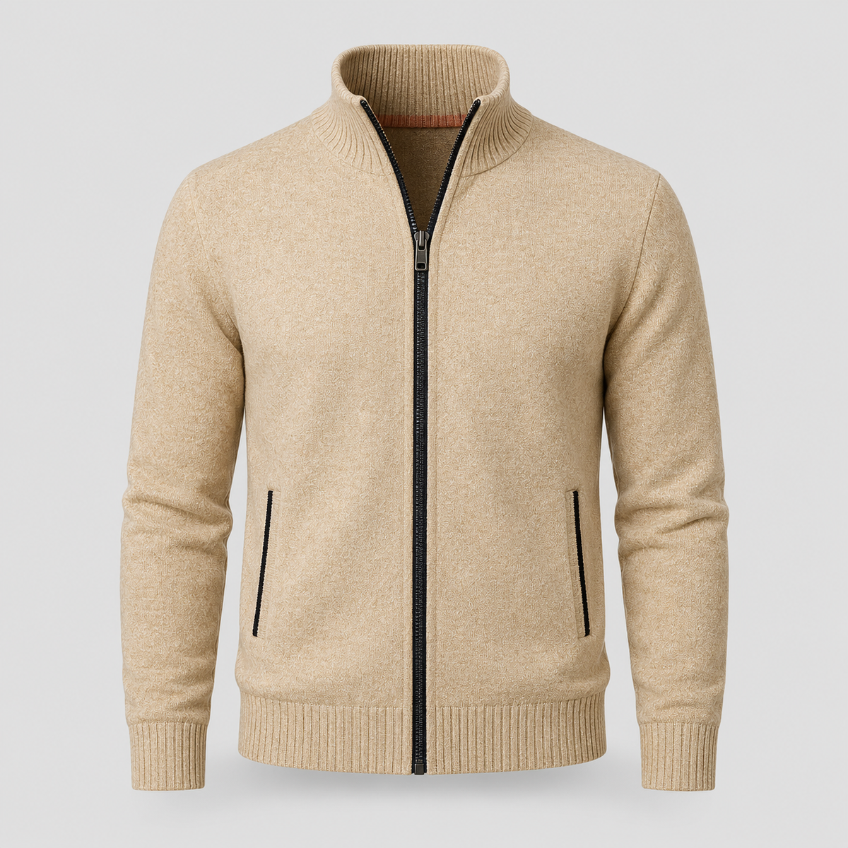 Gilet Zippé Homme Tricoté - Col Montant & Maille Fine