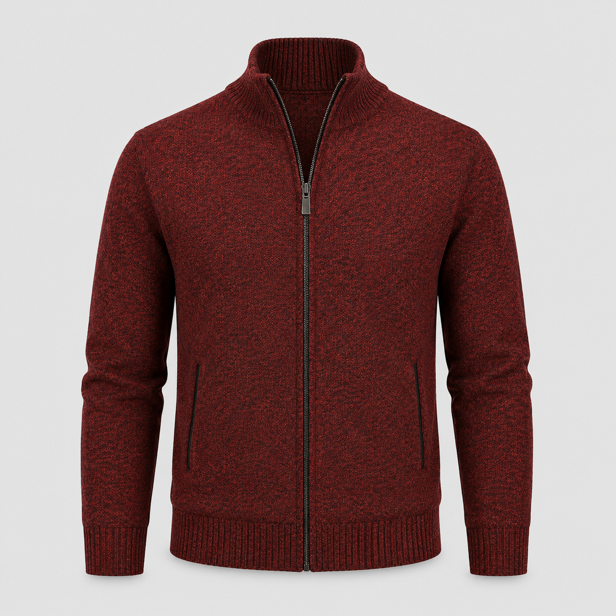 Gilet Zippé Homme Tricoté - Col Montant & Maille Fine