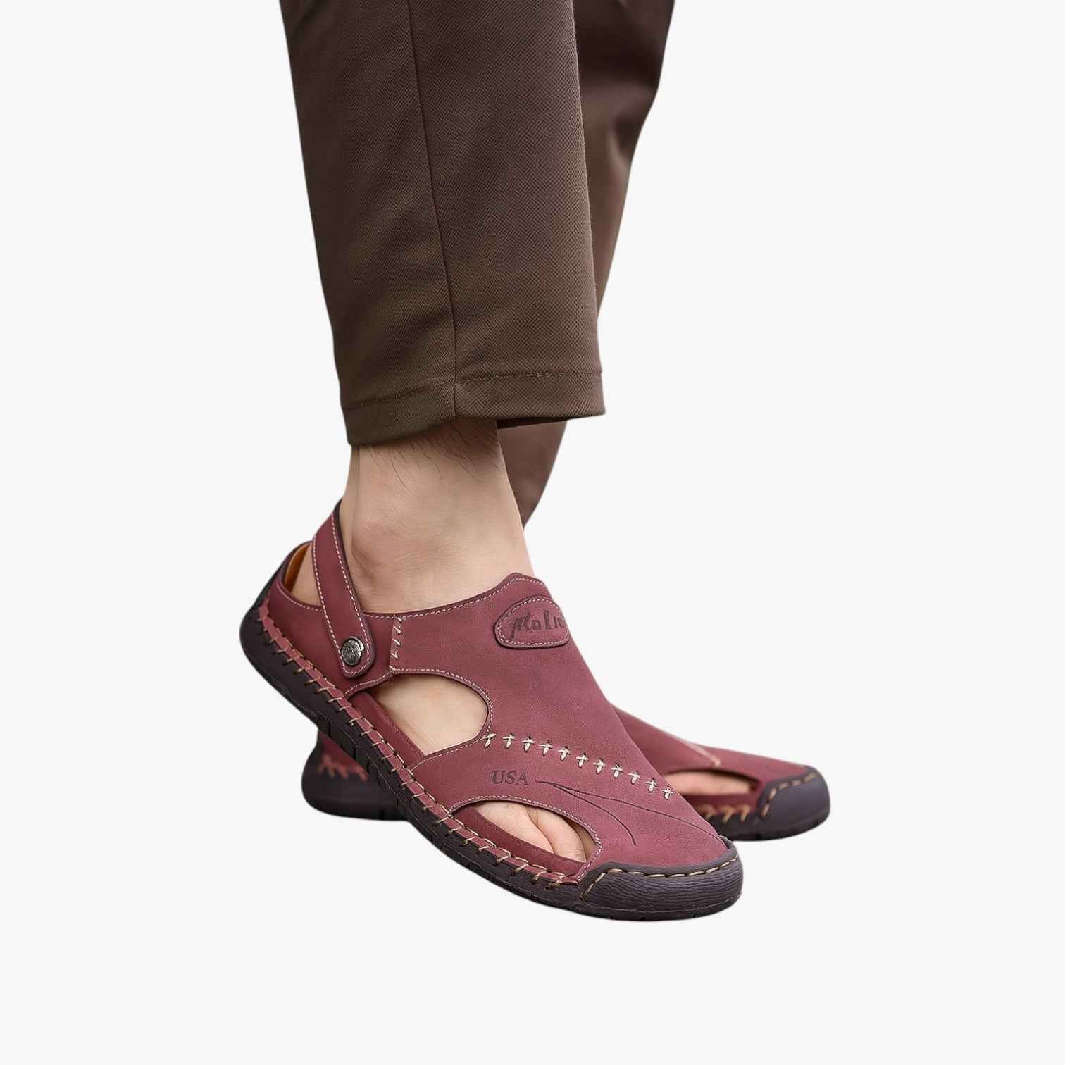Sandales d'été pour homme - Cuir respirant et semelle antidérapante pour une touche de style