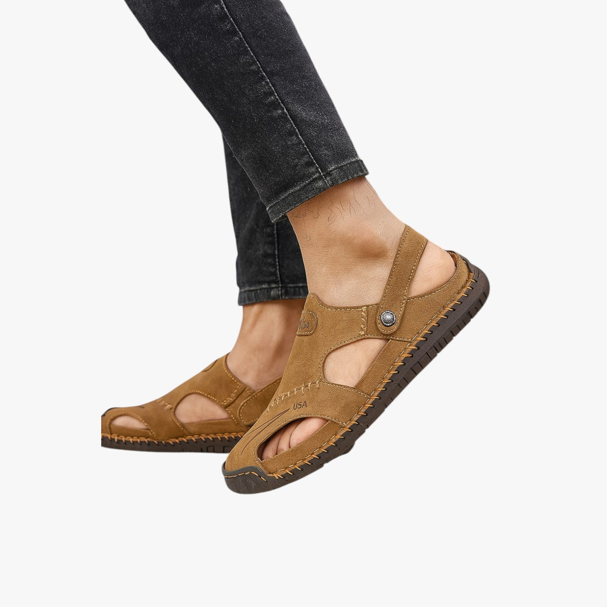 Sandals : Sandales d'été pour homme - Cuir respirant et semelle antidérapante pour une touche de style dans de Marche Lino