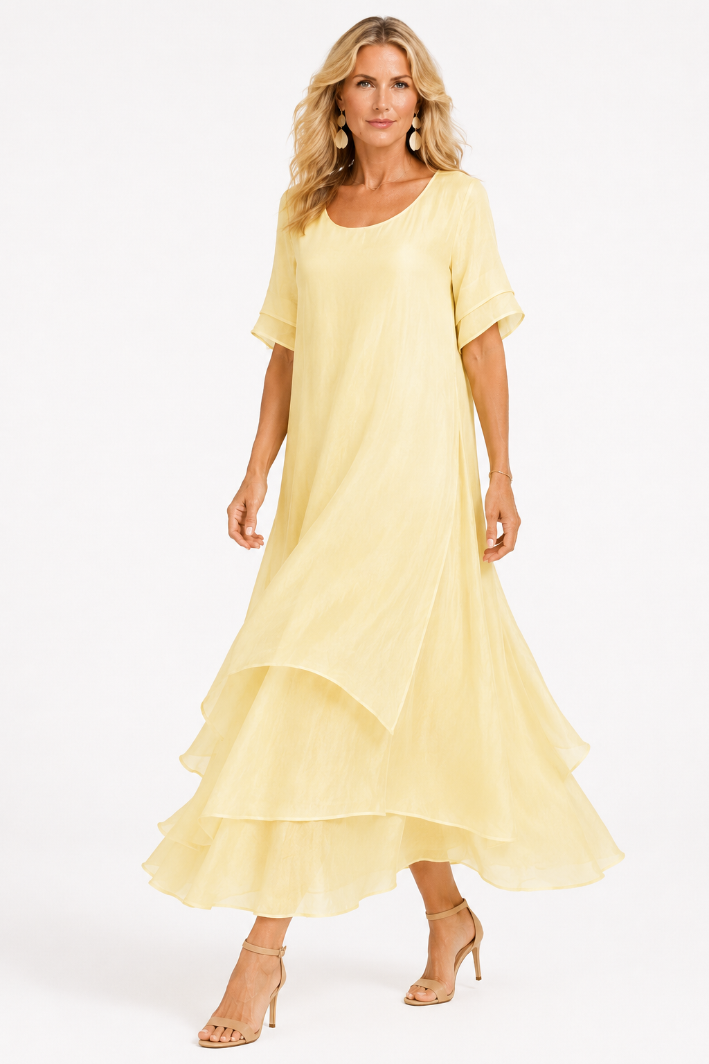 Robe femme élégante intemporelle, confort léger et fluide