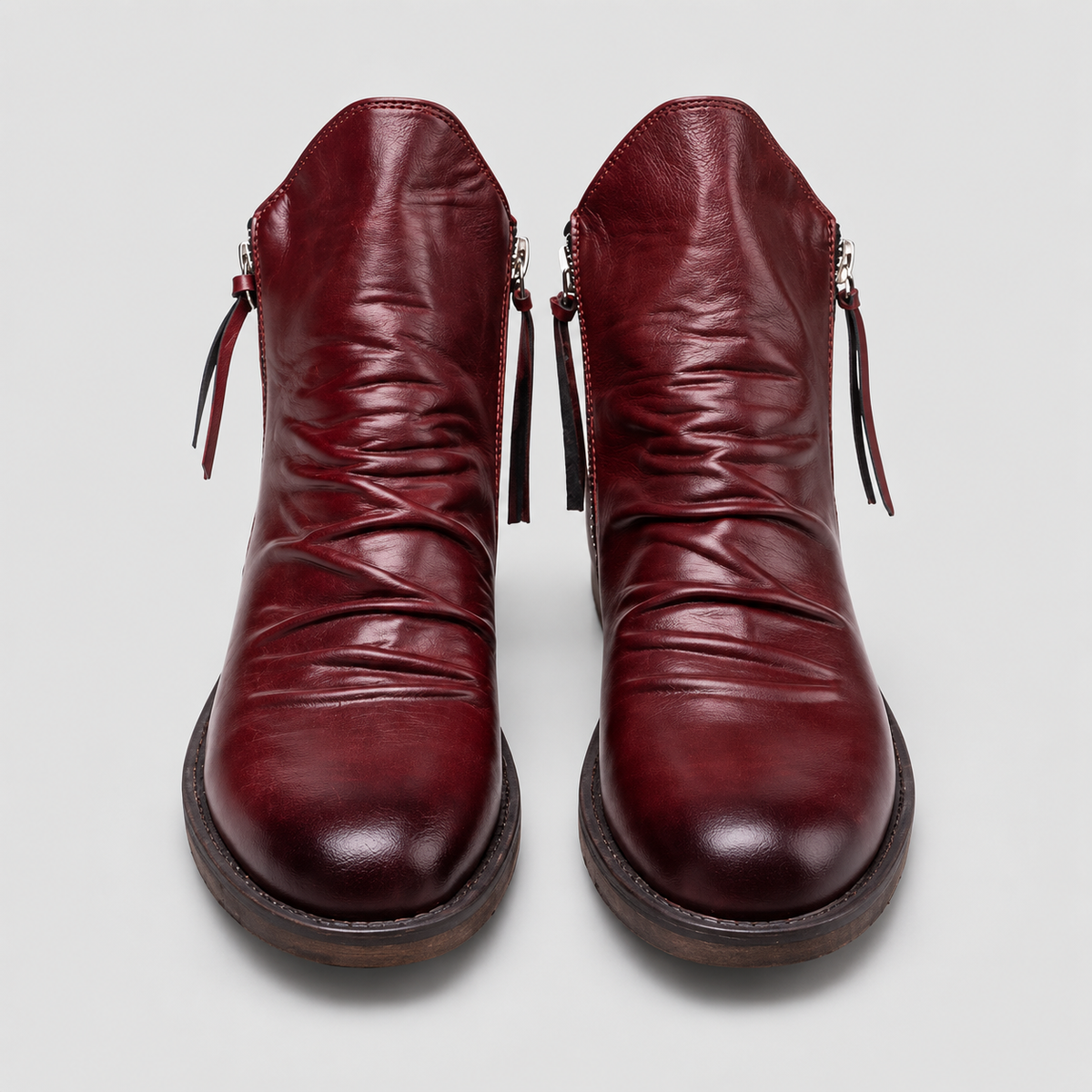Bottes homme microfibre à lacets, bout pointu, grand confort