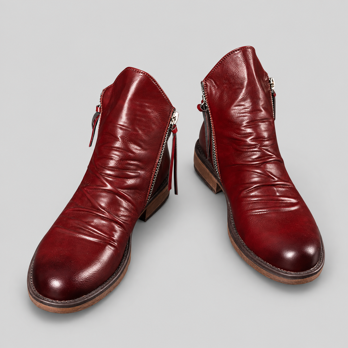 Bottes homme microfibre à lacets, bout pointu, grand confort