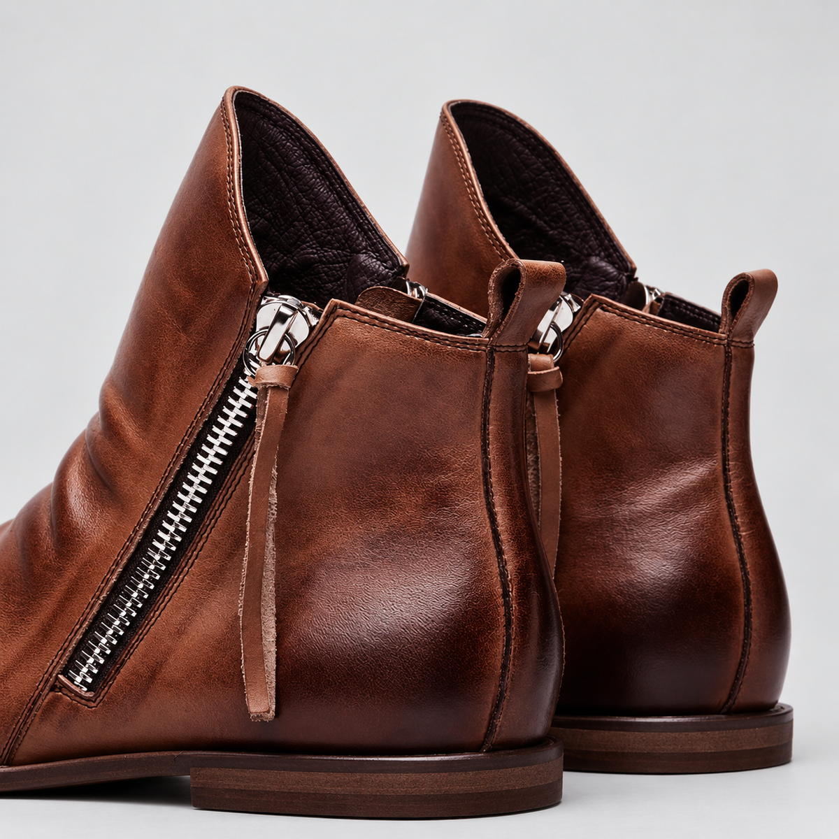 Bottes homme microfibre à lacets, bout pointu, grand confort