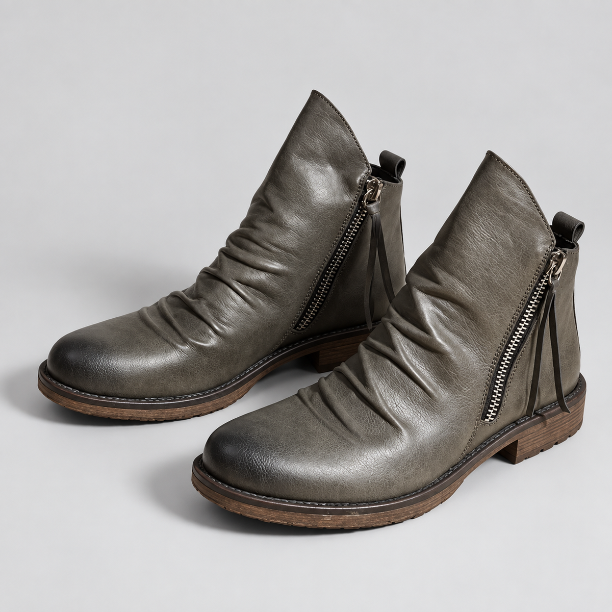 Bottes homme microfibre à lacets, bout pointu, grand confort
