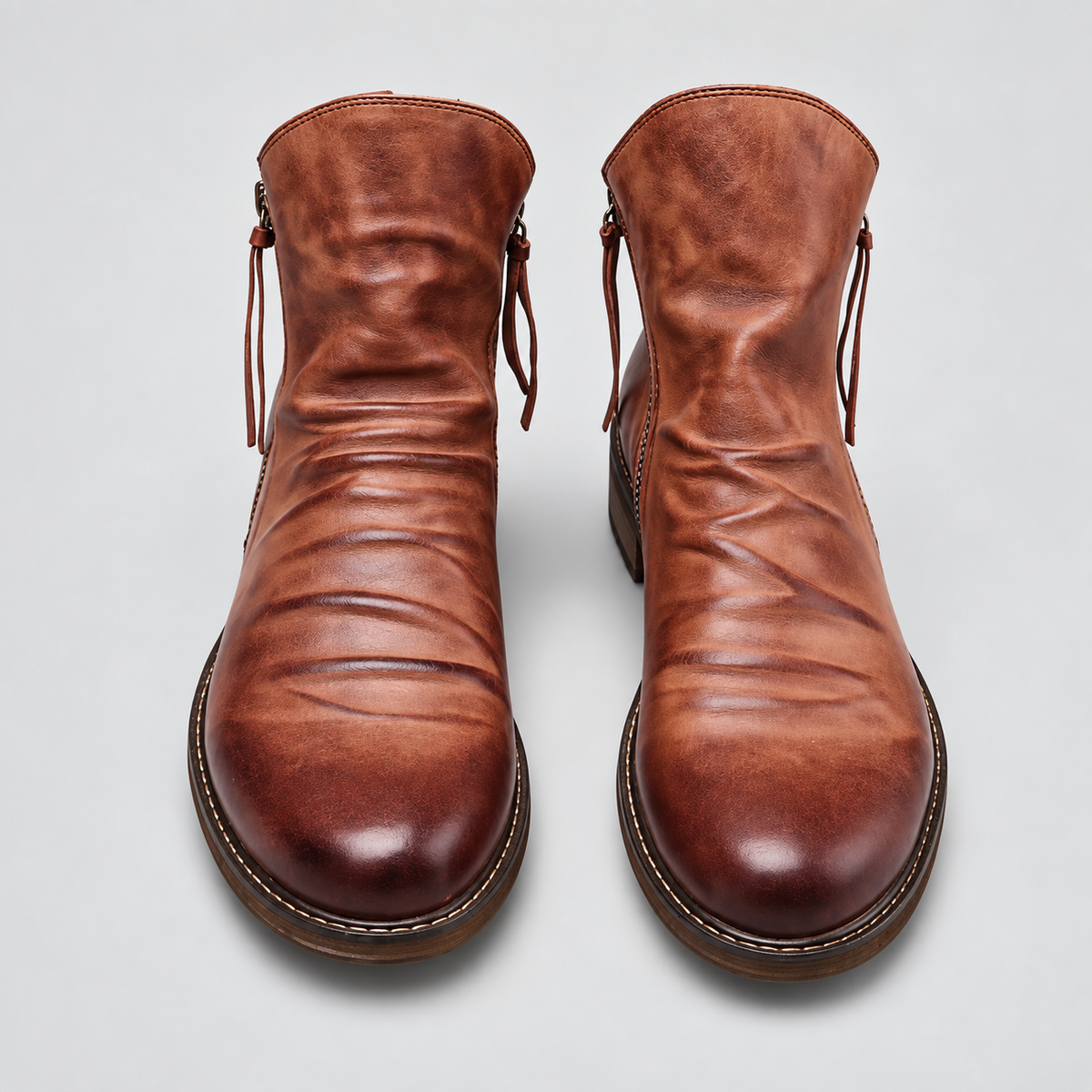 Bottes homme microfibre à lacets, bout pointu, grand confort