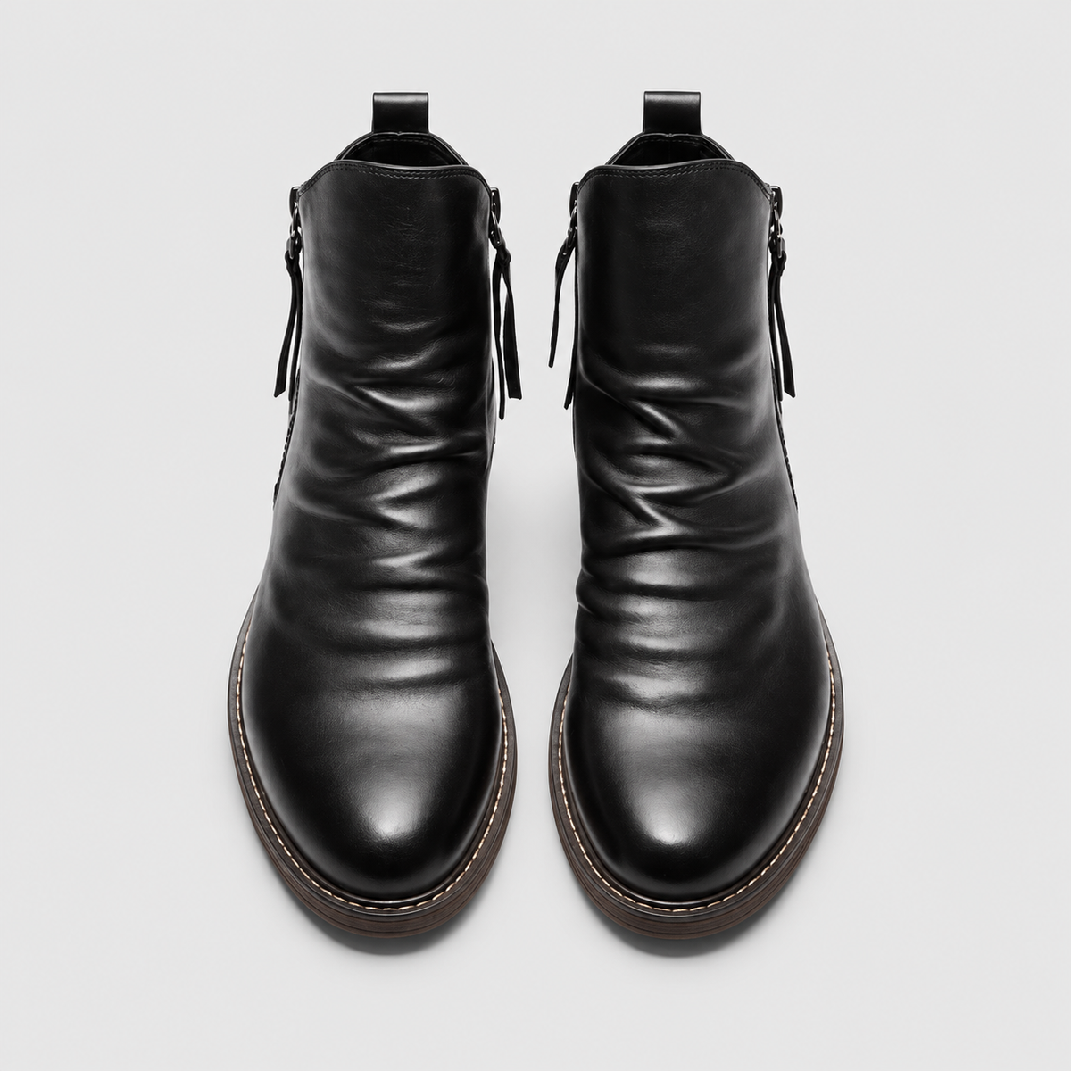 Bottes homme microfibre à lacets, bout pointu, grand confort