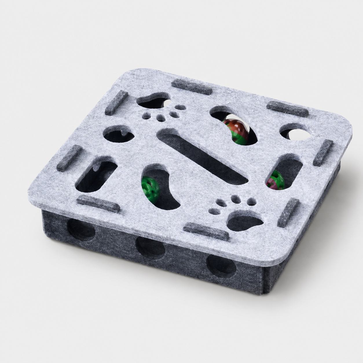 Jouet interactif pour chat - Feutre, balles, design modulable