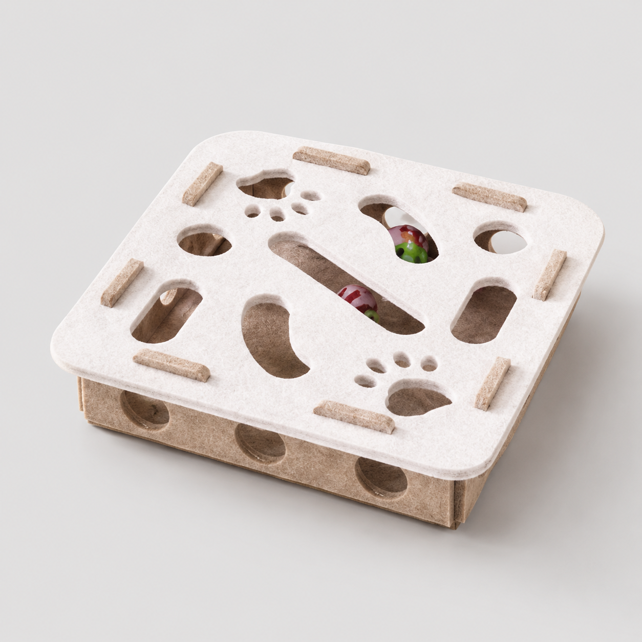 Jouet interactif pour chat - Feutre, balles, design modulable
