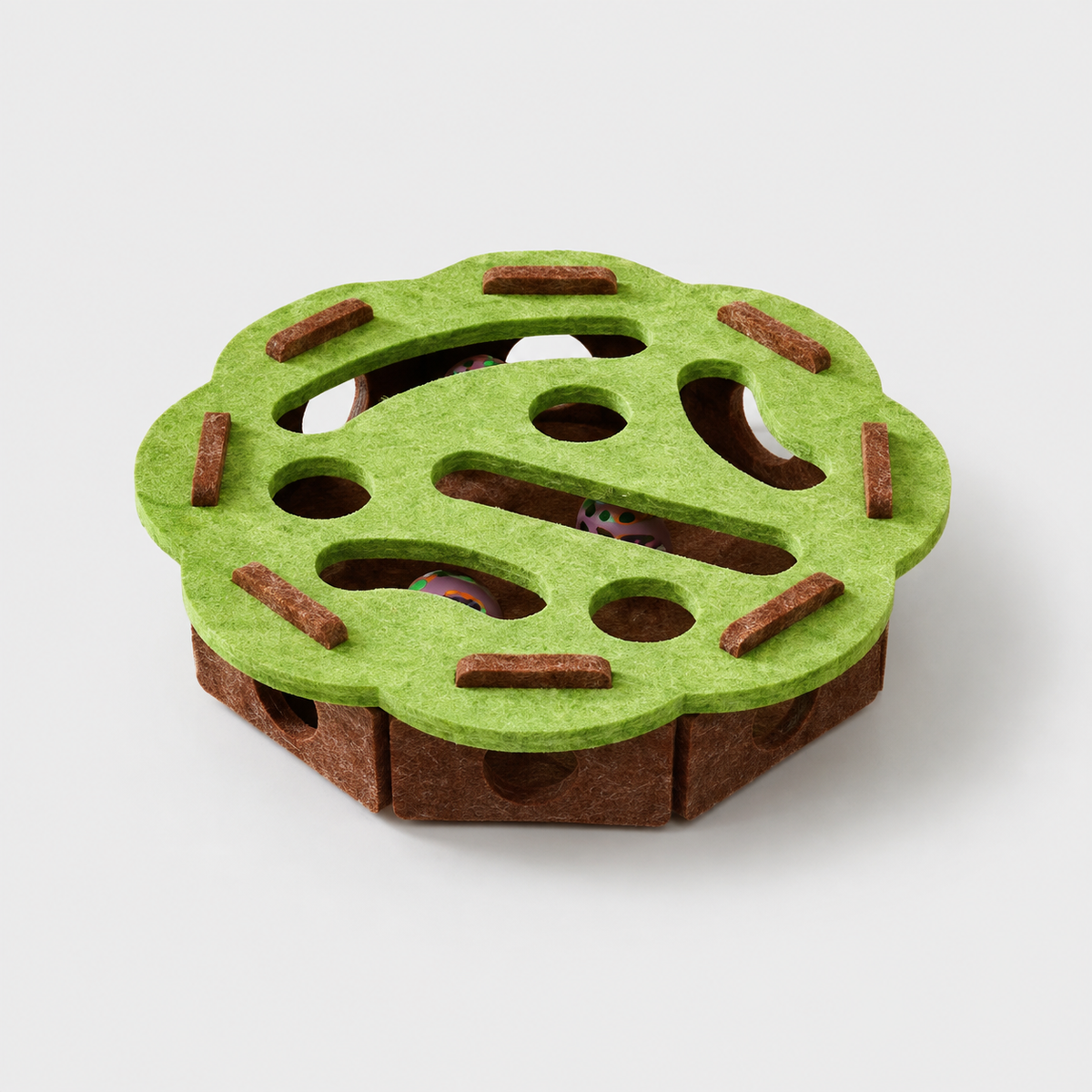 Jouet interactif pour chat - Feutre, balles, design modulable