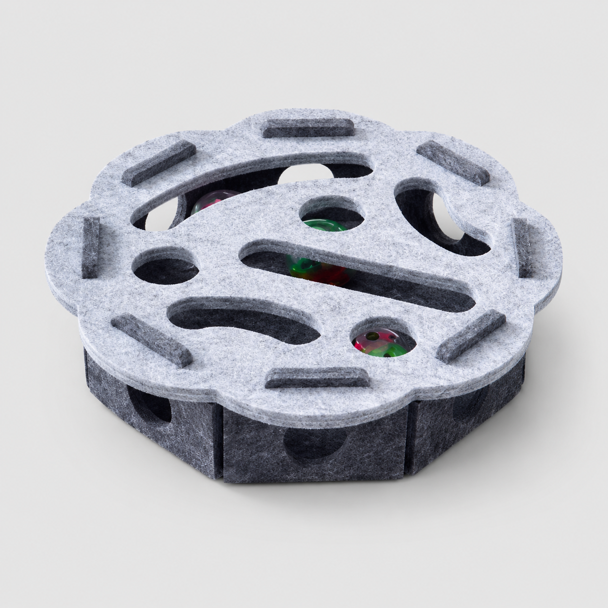 Jouet interactif pour chat - Feutre, balles, design modulable