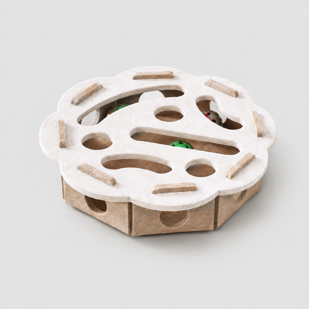 Jouet interactif pour chat - Feutre, balles, design modulable
