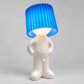 Figure-bordlampe - Dekorativt design med plisseret lampeskærm og LED