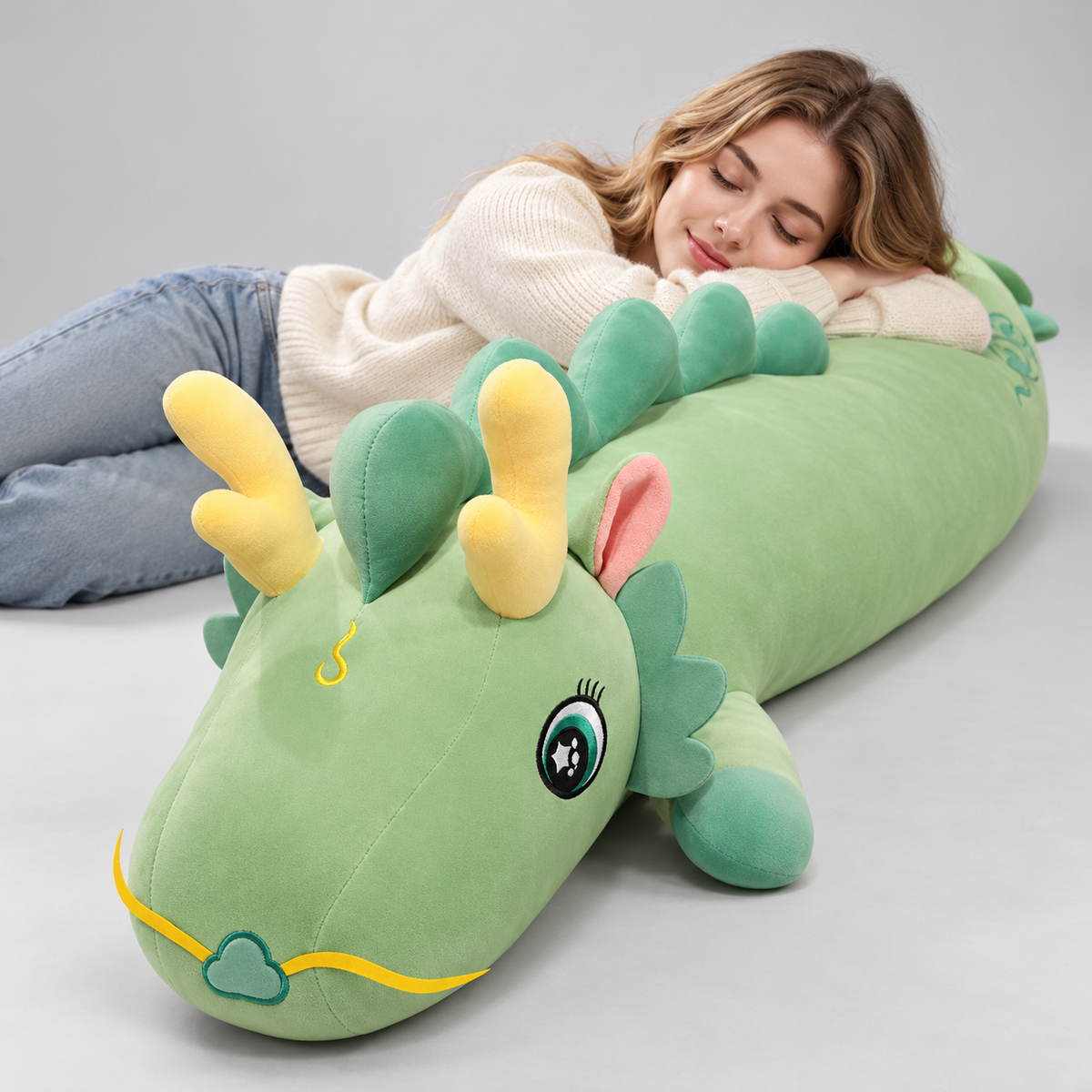 Coussin Corporel Peluche Dragon - Confortable, Diverses Tailles et Couleurs