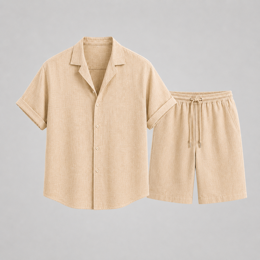 Sets : Ensemble en Lin pour Homme Élégance Estivale Décontractée dans de Marche Lino