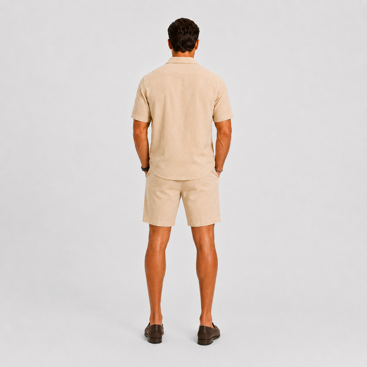 Sets : Ensemble en Lin pour Homme Élégance Estivale Décontractée dans de Marche Lino