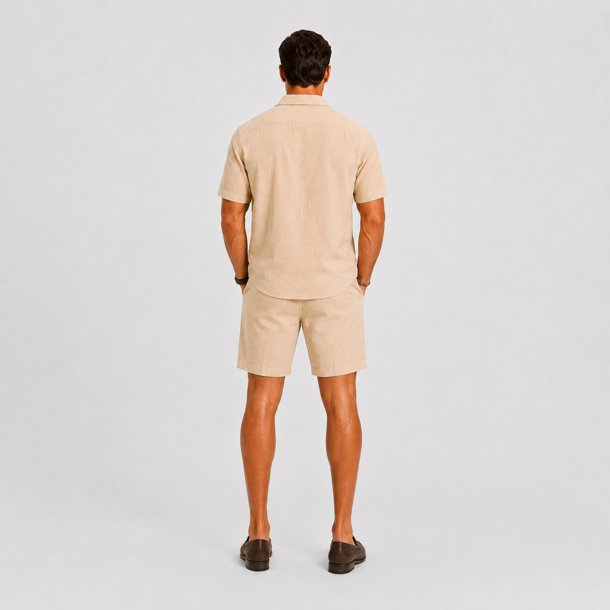 Sets : Ensemble en Lin pour Homme Élégance Estivale Décontractée dans de Marche Lino