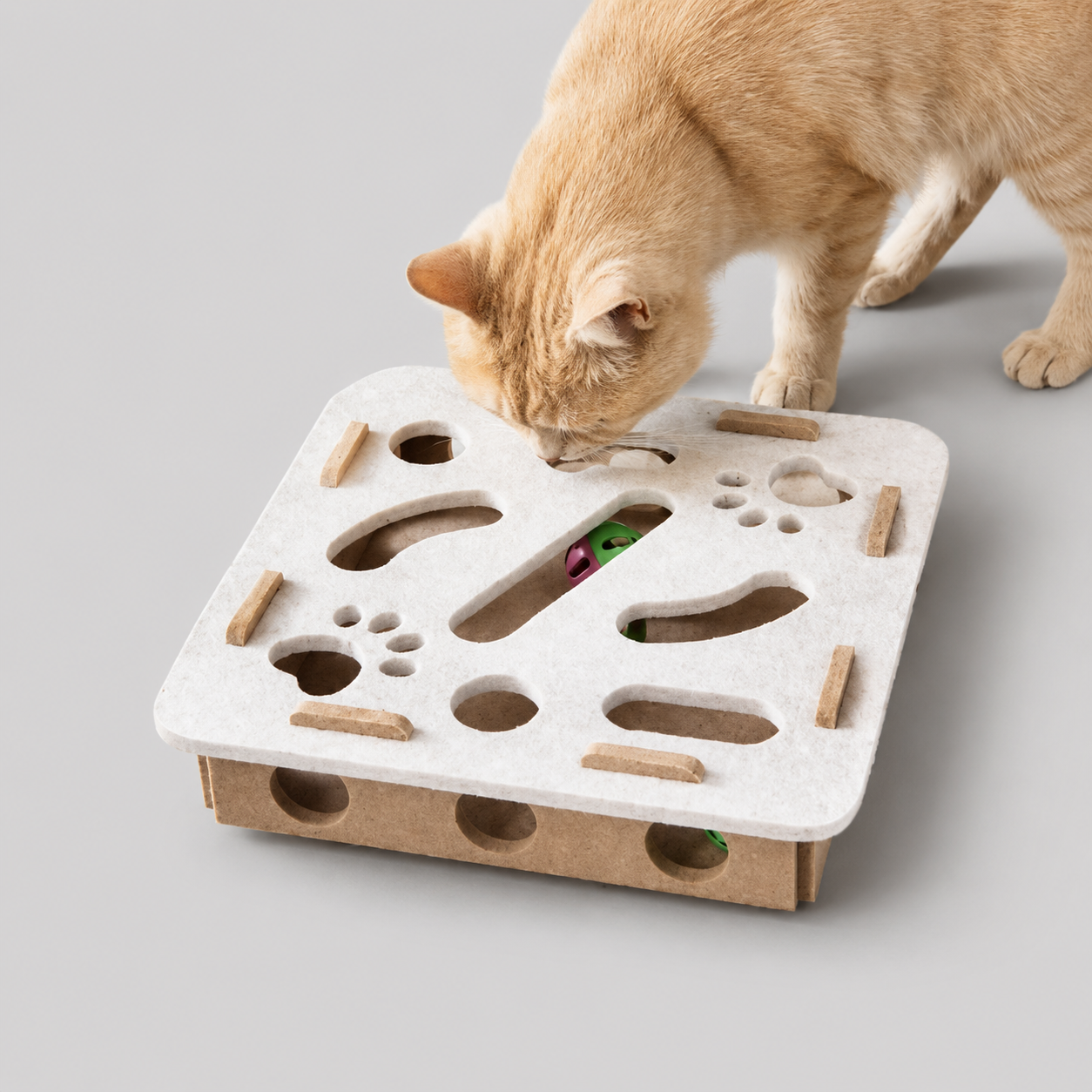 Jouet interactif pour chat - Feutre, balles, design modulable
