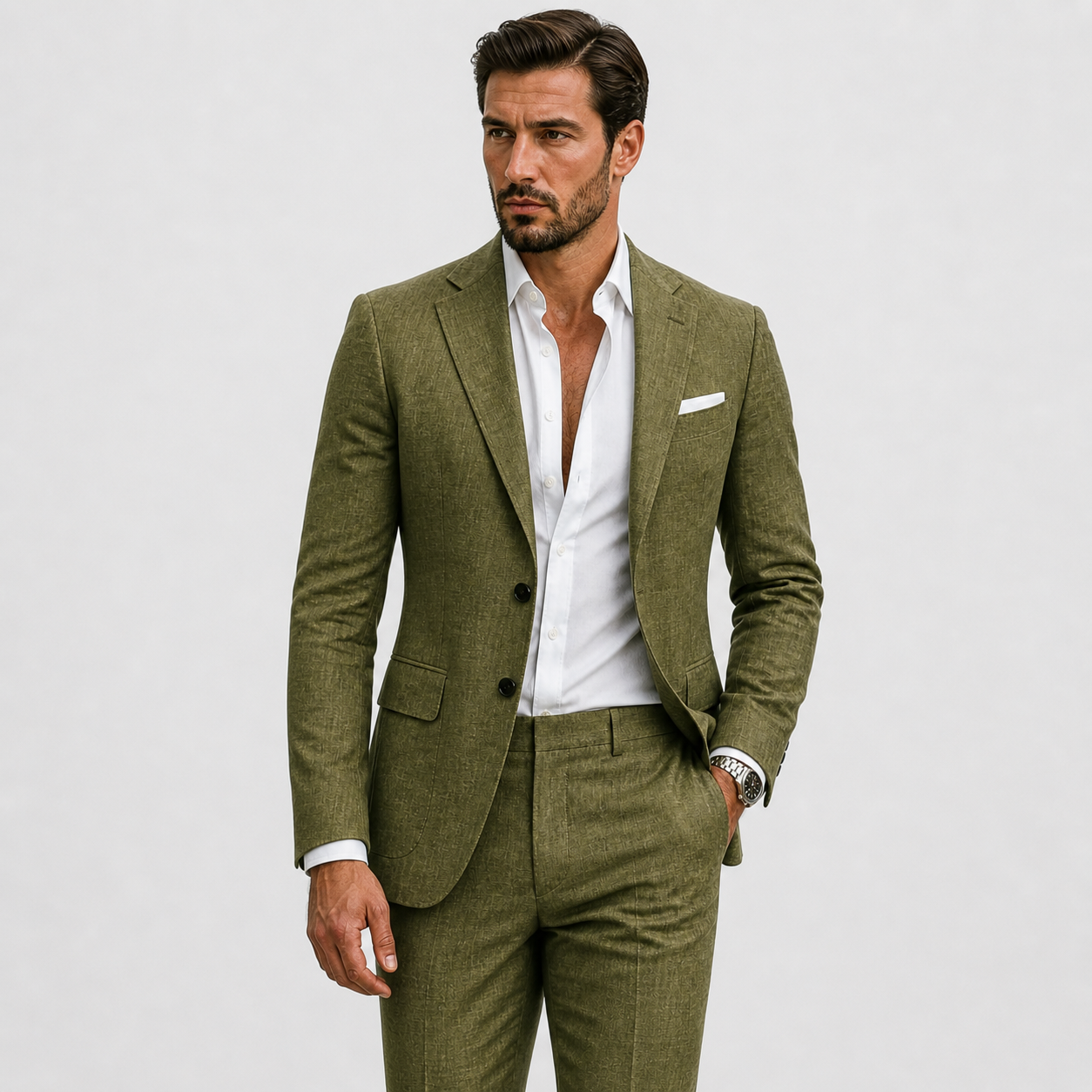 Costume Homme Slim Fit en Lin Élégant d'Été - Parfait pour Cérémonies et Événements