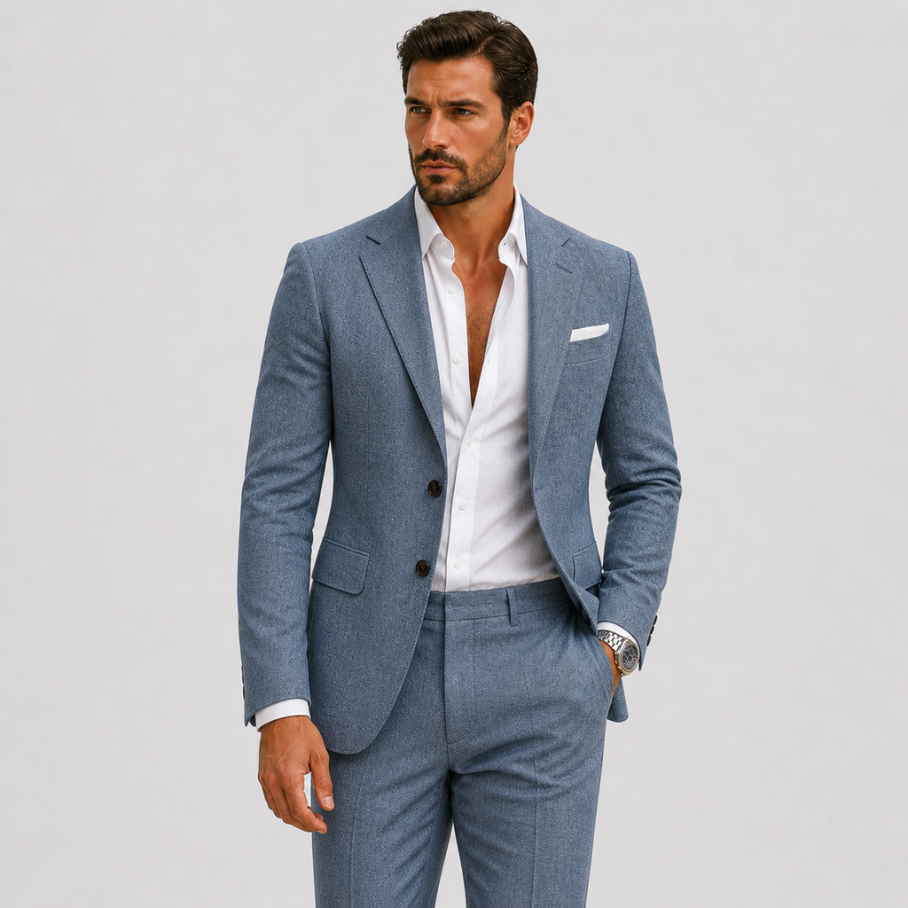 Costume Homme Slim Fit en Lin Élégant d'Été - Parfait pour Cérémonies et Événements