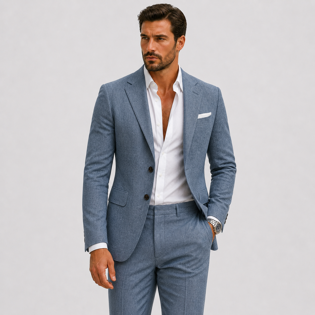 Costume Homme Slim Fit en Lin Élégant d'Été - Parfait pour Cérémonies et Événements