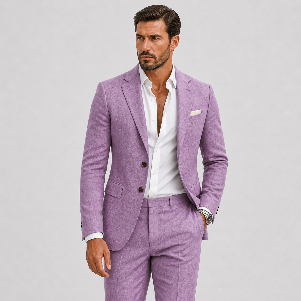 Costume Homme Slim Fit en Lin Élégant d'Été - Parfait pour Cérémonies et Événements