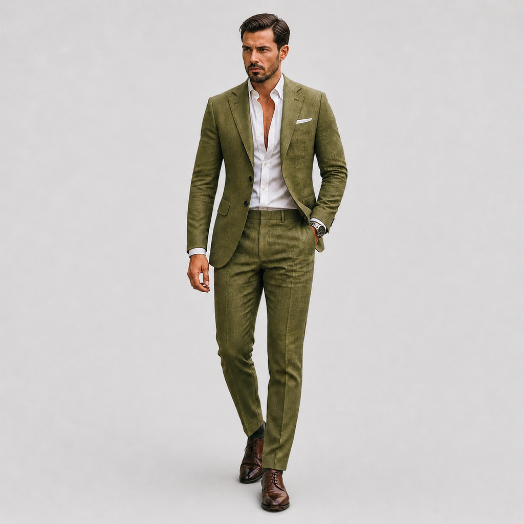 Costume Homme Slim Fit en Lin Élégant d'Été - Parfait pour Cérémonies et Événements