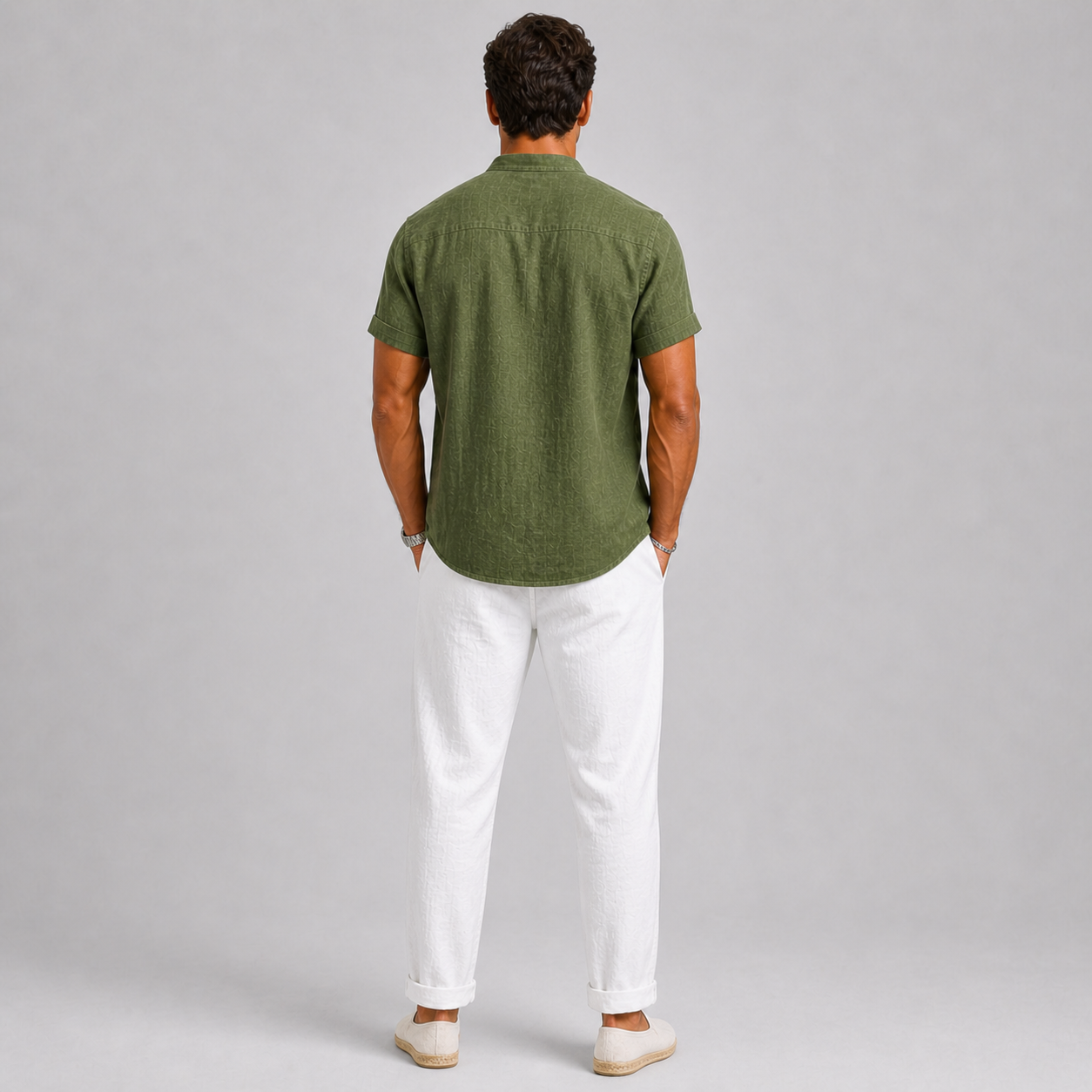 Ensemble en Lin pour Homme Chemise et Pantalon Style Estival Léger