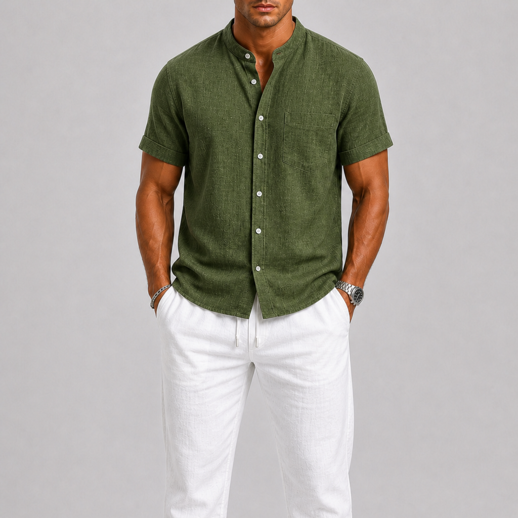 Ensemble en Lin pour Homme Chemise et Pantalon Style Estival Léger