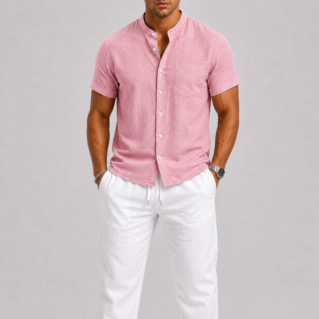 Ensemble en Lin pour Homme Chemise et Pantalon Style Estival Léger