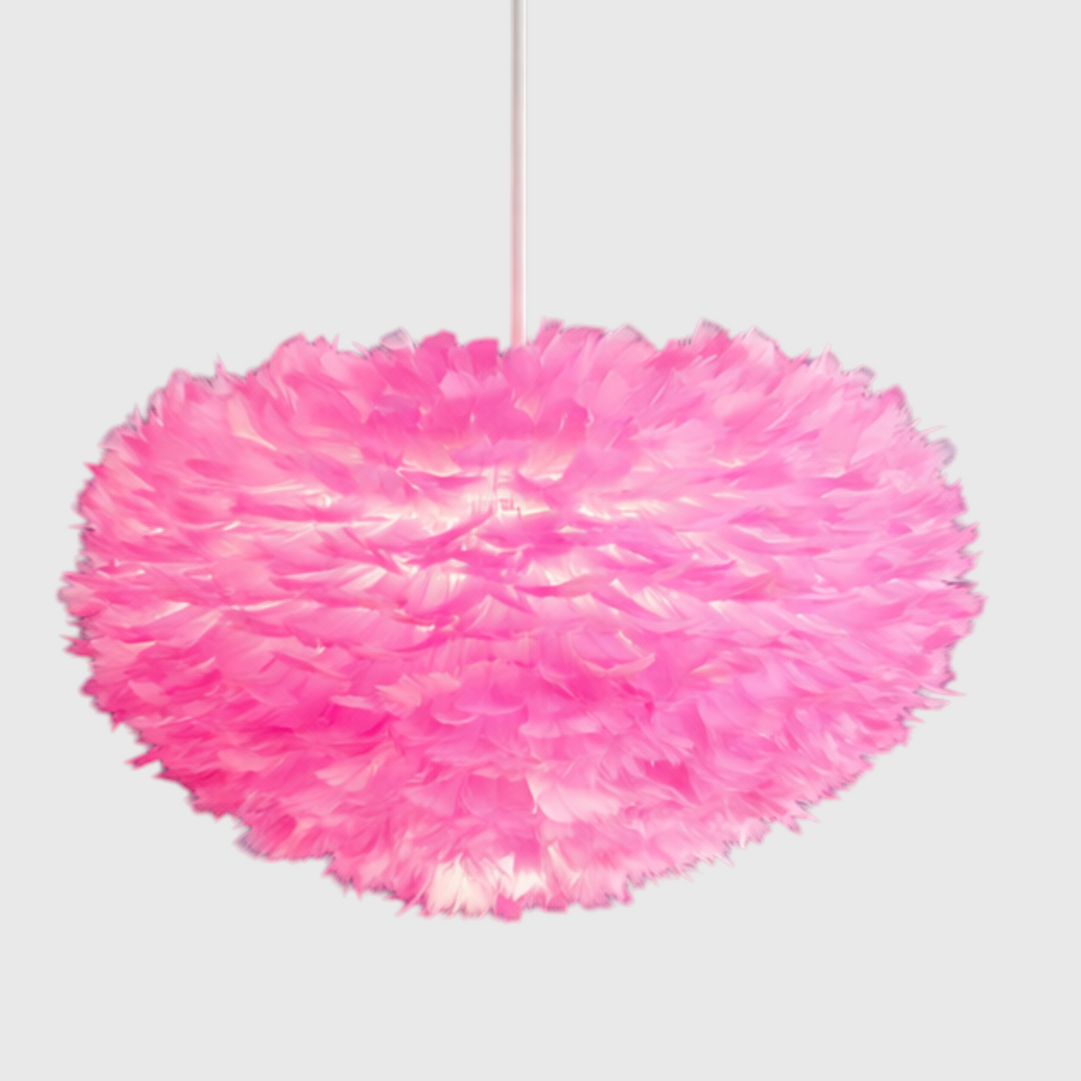 Pendant Light : Suspension Sphérique Plumetée dans Rose de Marche Lino