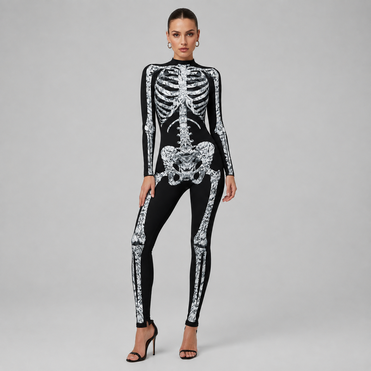 Gifts – Seasonal – Halloween : Combinaison squelette adulte ajustée Halloween manches longues dans de Pantinoshop