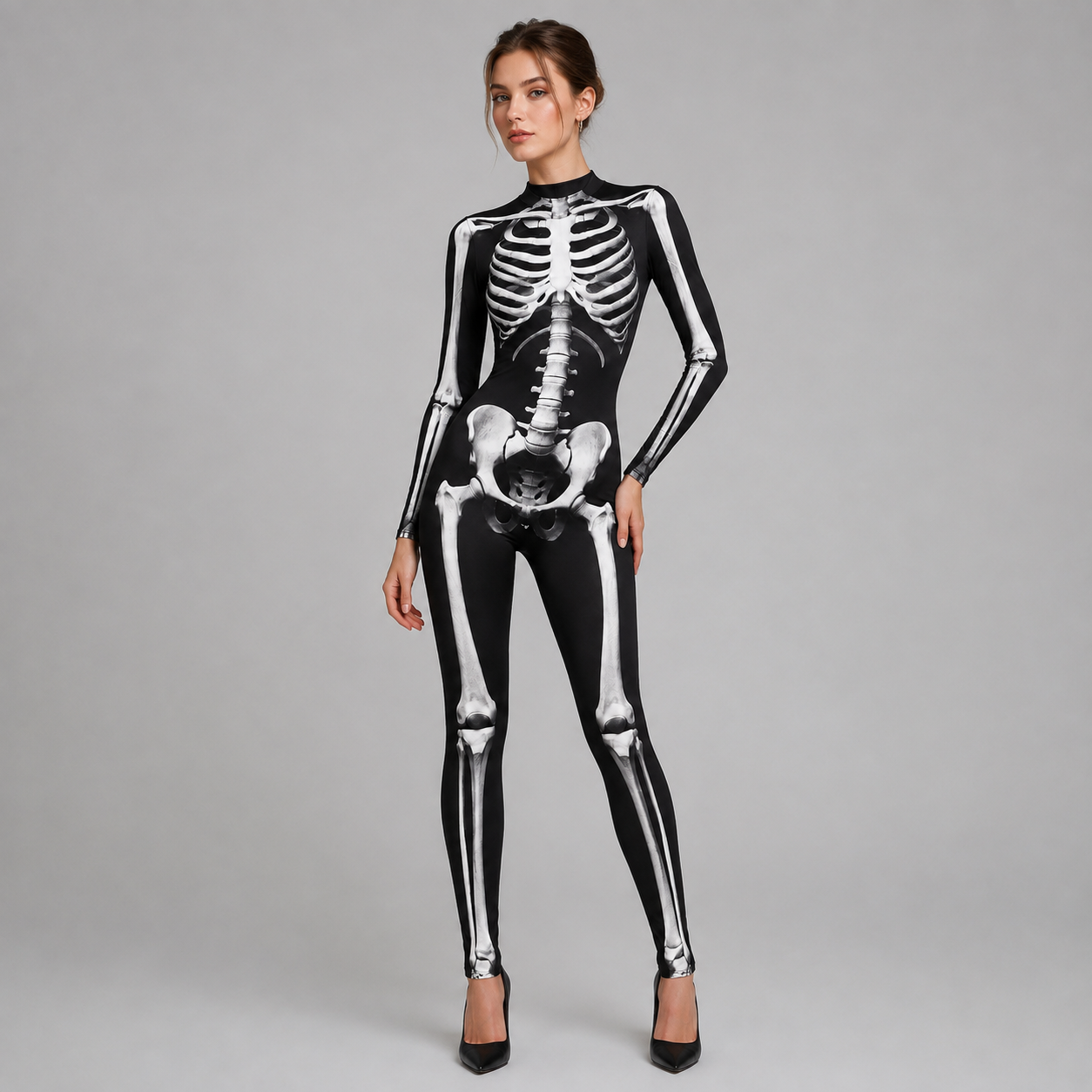 Gifts – Seasonal – Halloween : Combinaison squelette adulte ajustée Halloween manches longues dans de Pantinoshop
