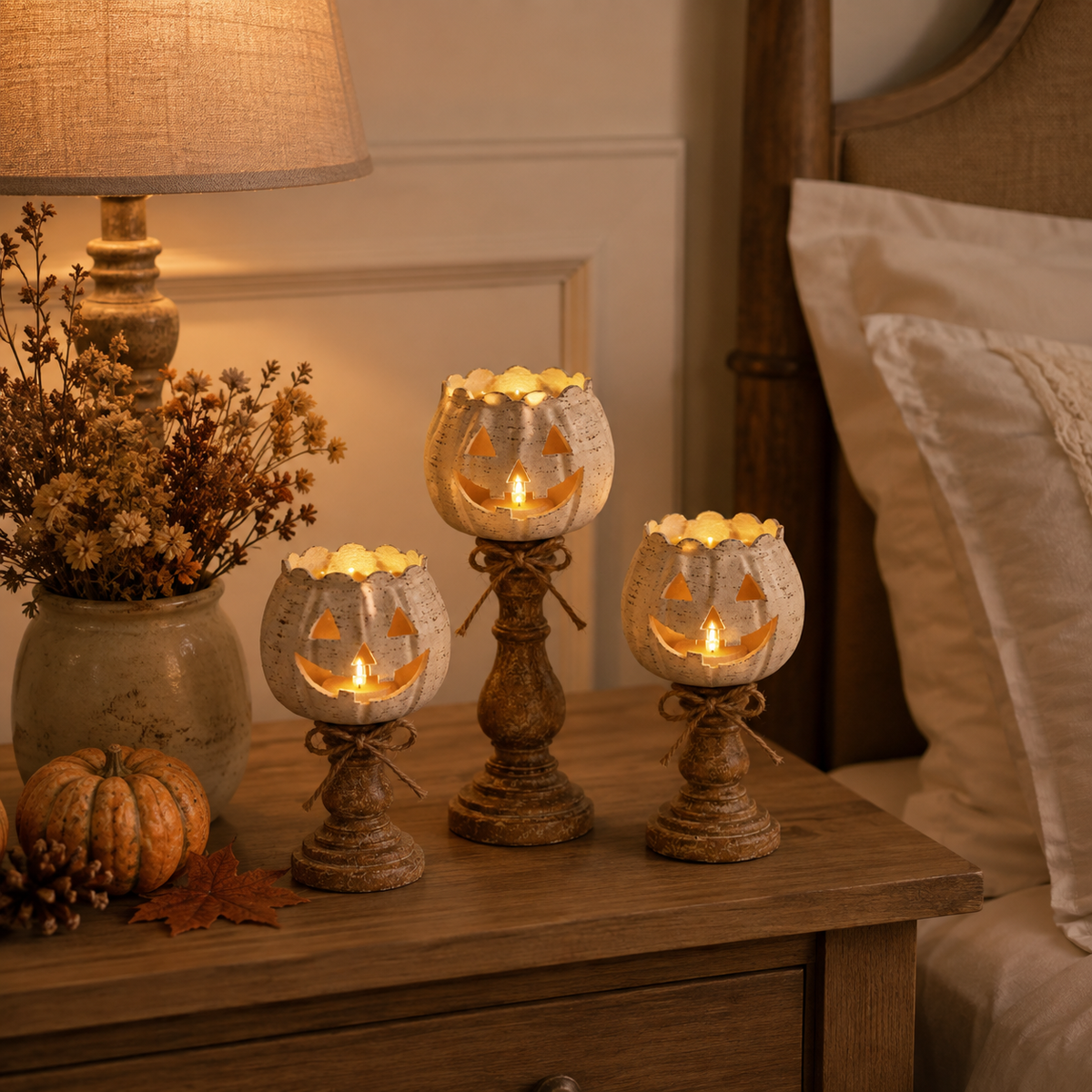 Gifts – Seasonal – Halloween : Décoration LED Citrouille Halloween avec Bougie Électronique - 12/15/18 cm dans de Pantinoshop