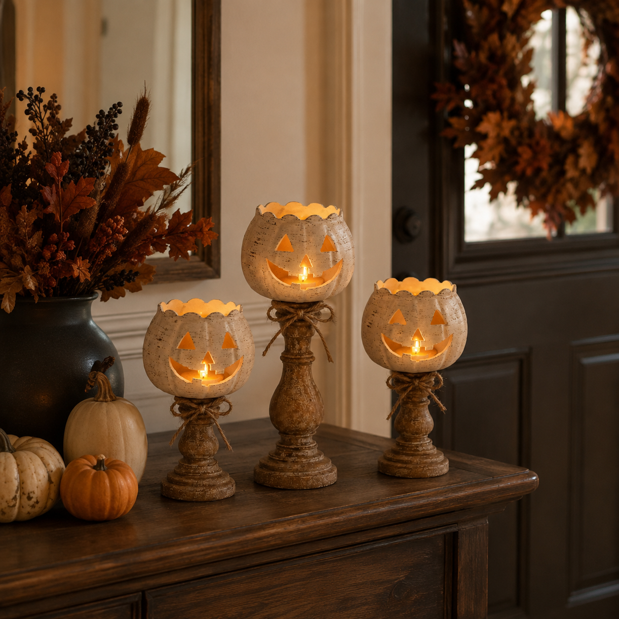 Gifts – Seasonal – Halloween : Décoration LED Citrouille Halloween avec Bougie Électronique - 12/15/18 cm dans de Pantinoshop