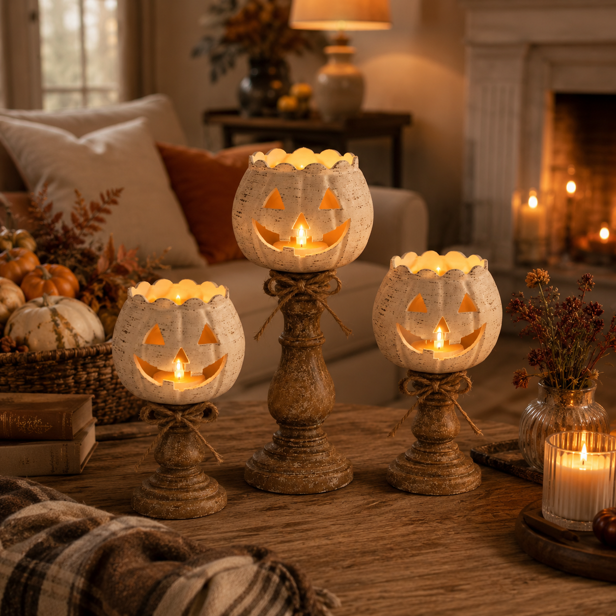 Gifts – Seasonal – Halloween : Décoration LED Citrouille Halloween avec Bougie Électronique - 12/15/18 cm dans de Pantinoshop